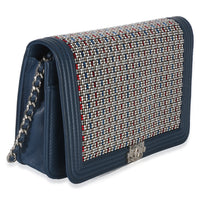 Chanel Paris Cuba Blue Multicolor Lambskin Strass Boy Wallet On Chain Handbag 3