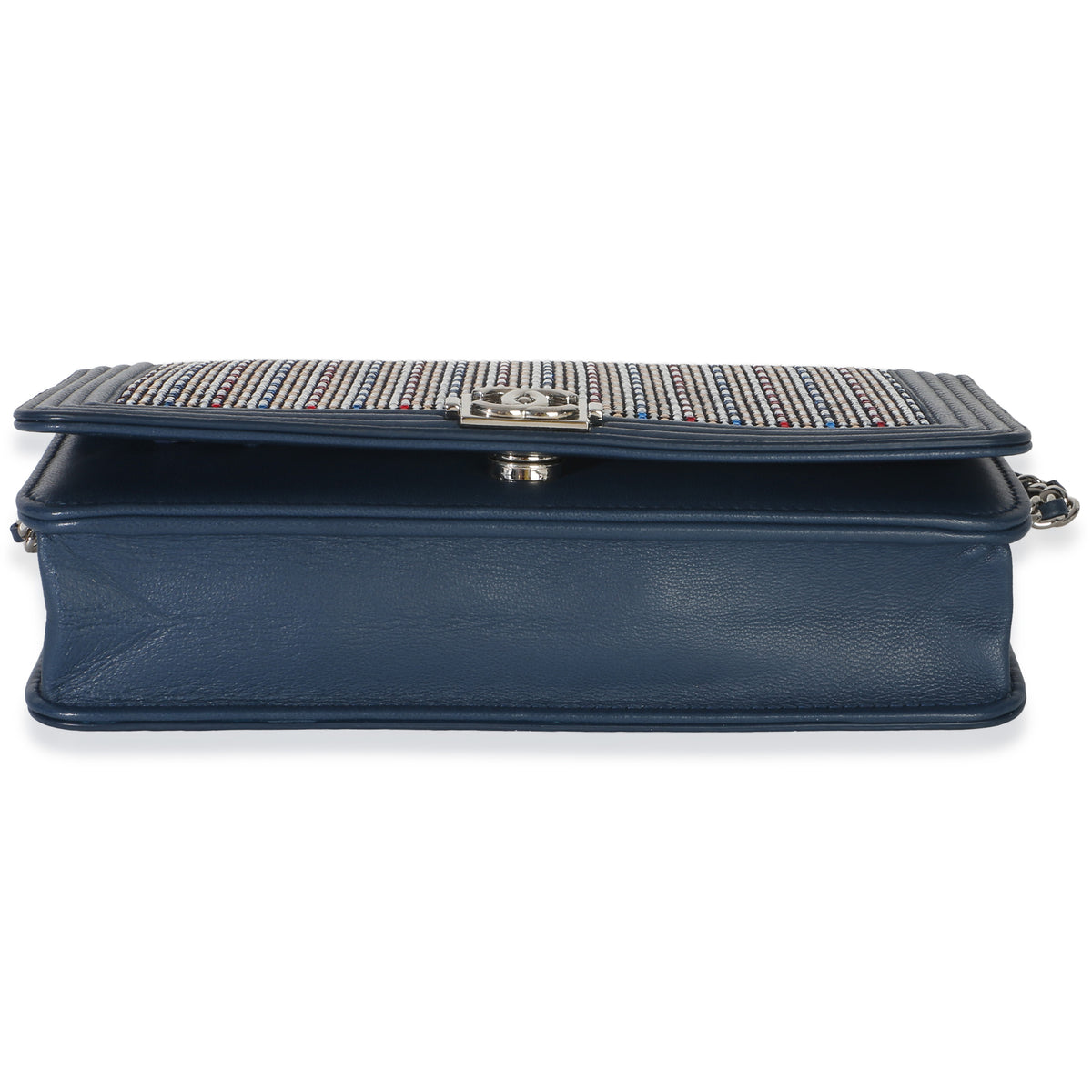 Chanel Paris Cuba Blue Multicolor Lambskin Strass Boy Wallet On Chain Handbag 5