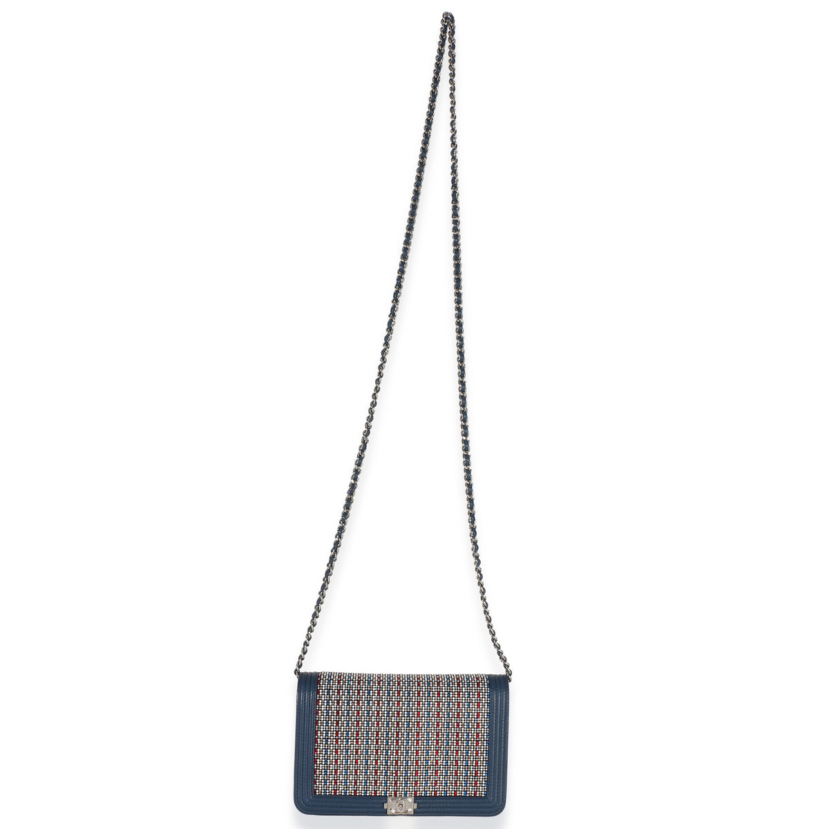 Chanel Paris Cuba Blue Multicolor Lambskin Strass Boy Wallet On Chain Handbag 8