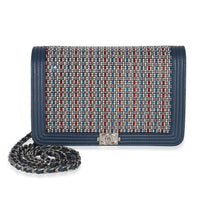 Chanel Paris Cuba Blue Multicolor Lambskin Strass Boy Wallet On Chain Handbag id