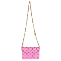 Louis Vuitton Pink Purple Lambskin Embossed Monogram Pochette Coussin Handbag 8
