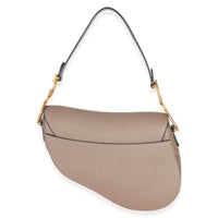 Christian Dior Taupe Grained Calfskin Medium Saddle Bag Handbag 4