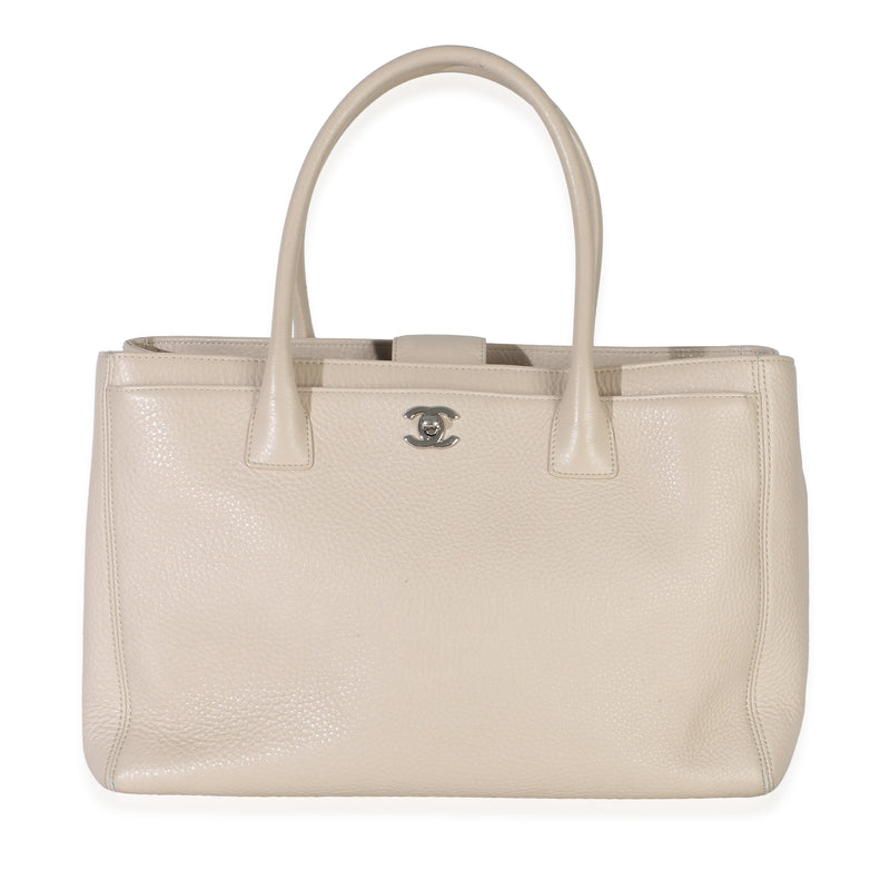 Chanel Beige Calfskin Cerf Executive Shopper Tote Handbag id