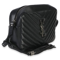 Saint Laurent Black Matelasse Calfskin Lou Camera Handbag 3
