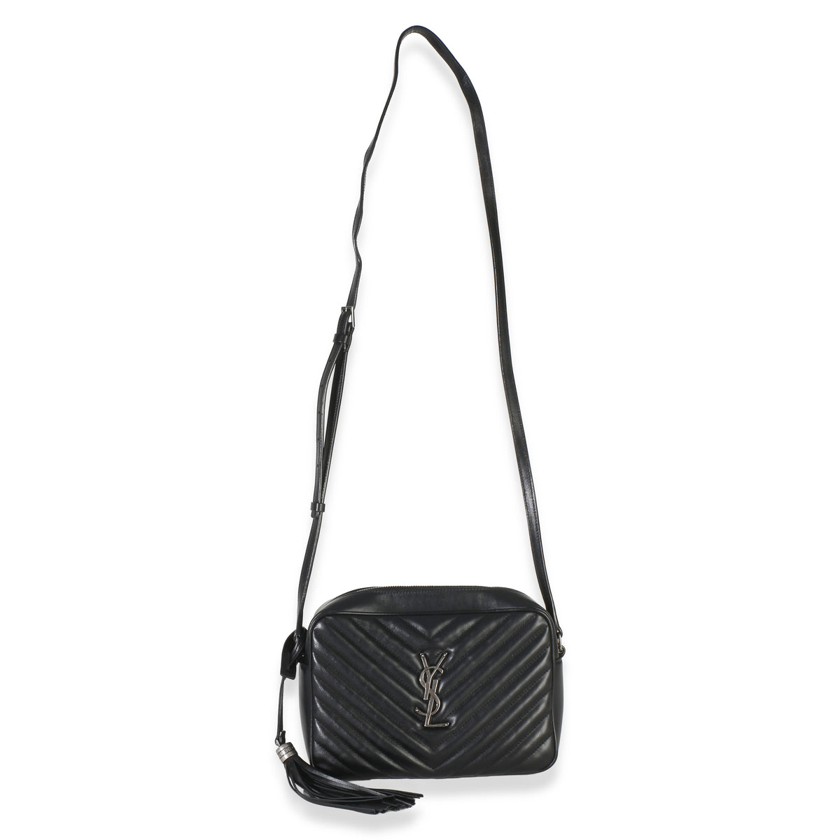 Saint Laurent Black Matelasse Calfskin Lou Camera Handbag 8