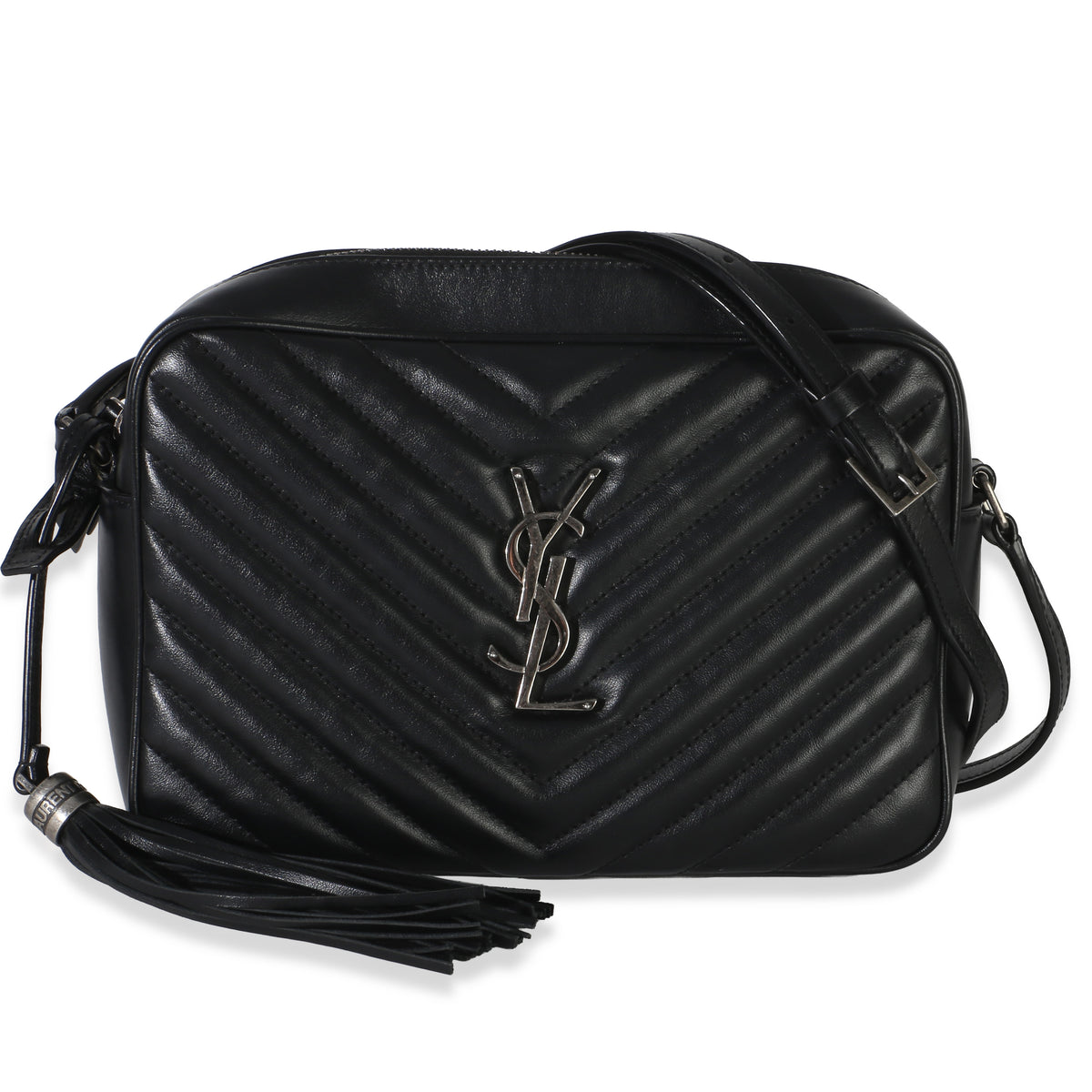 Saint Laurent Black Matelasse Calfskin Lou Camera Handbag id