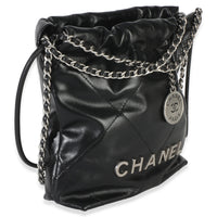 Chanel Black Quilted Calfskin  22 Mini Hobo Handbag 3