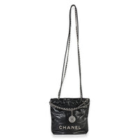 Chanel Black Quilted Calfskin  22 Mini Hobo Handbag 8