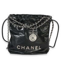 Chanel Black Quilted Calfskin  22 Mini Hobo Handbag id