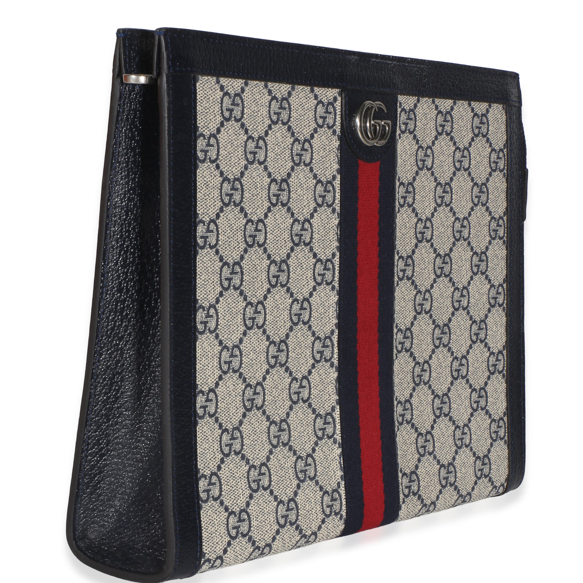 Gucci Navy GG Supreme Canvas Large Ophidia Pouch Handbag 3