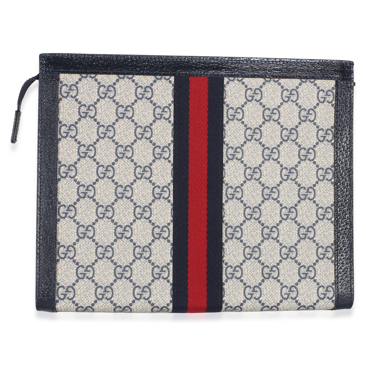 Gucci Navy GG Supreme Canvas Large Ophidia Pouch Handbag 4
