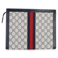 Gucci Navy GG Supreme Canvas Large Ophidia Pouch Handbag 4
