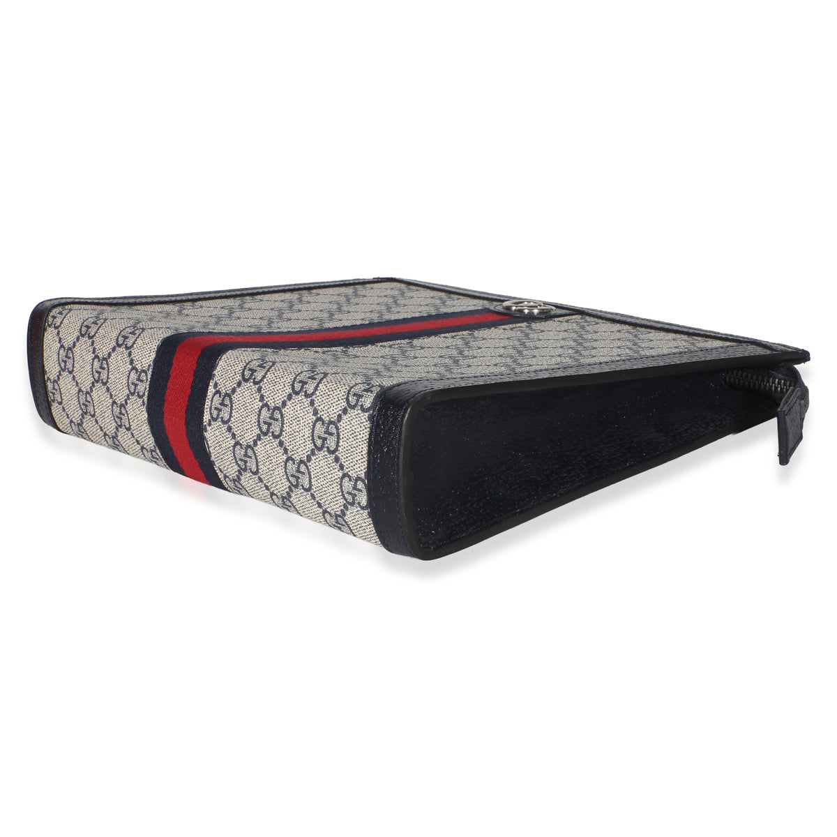 Gucci Navy GG Supreme Canvas Large Ophidia Pouch Handbag 6