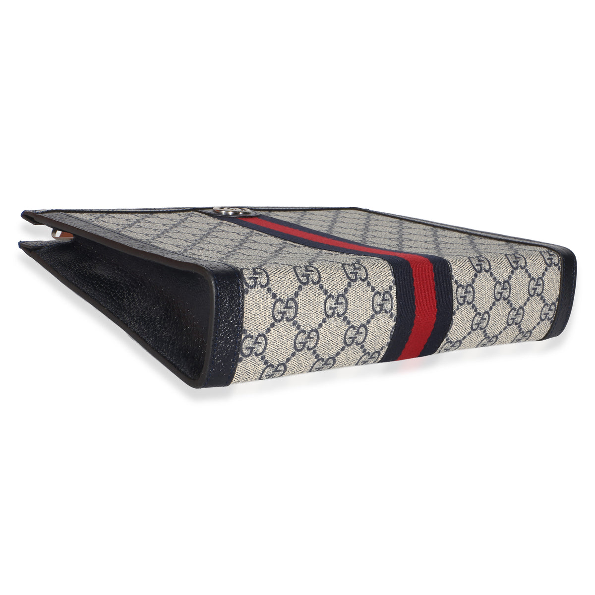Gucci Navy GG Supreme Canvas Large Ophidia Pouch Handbag 7
