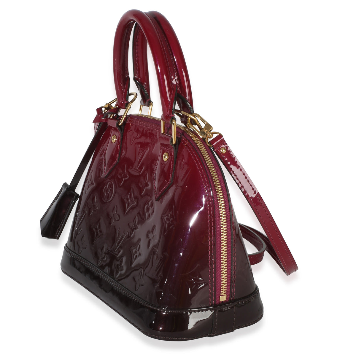 Louis Vuitton Burgundy Patent  Monogram Ombré Alma BB Handbag 2