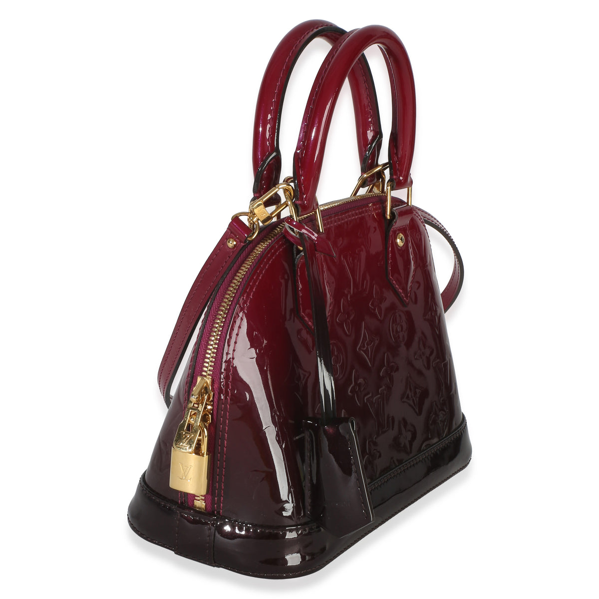 Louis Vuitton Burgundy Patent  Monogram Ombré Alma BB Handbag 3