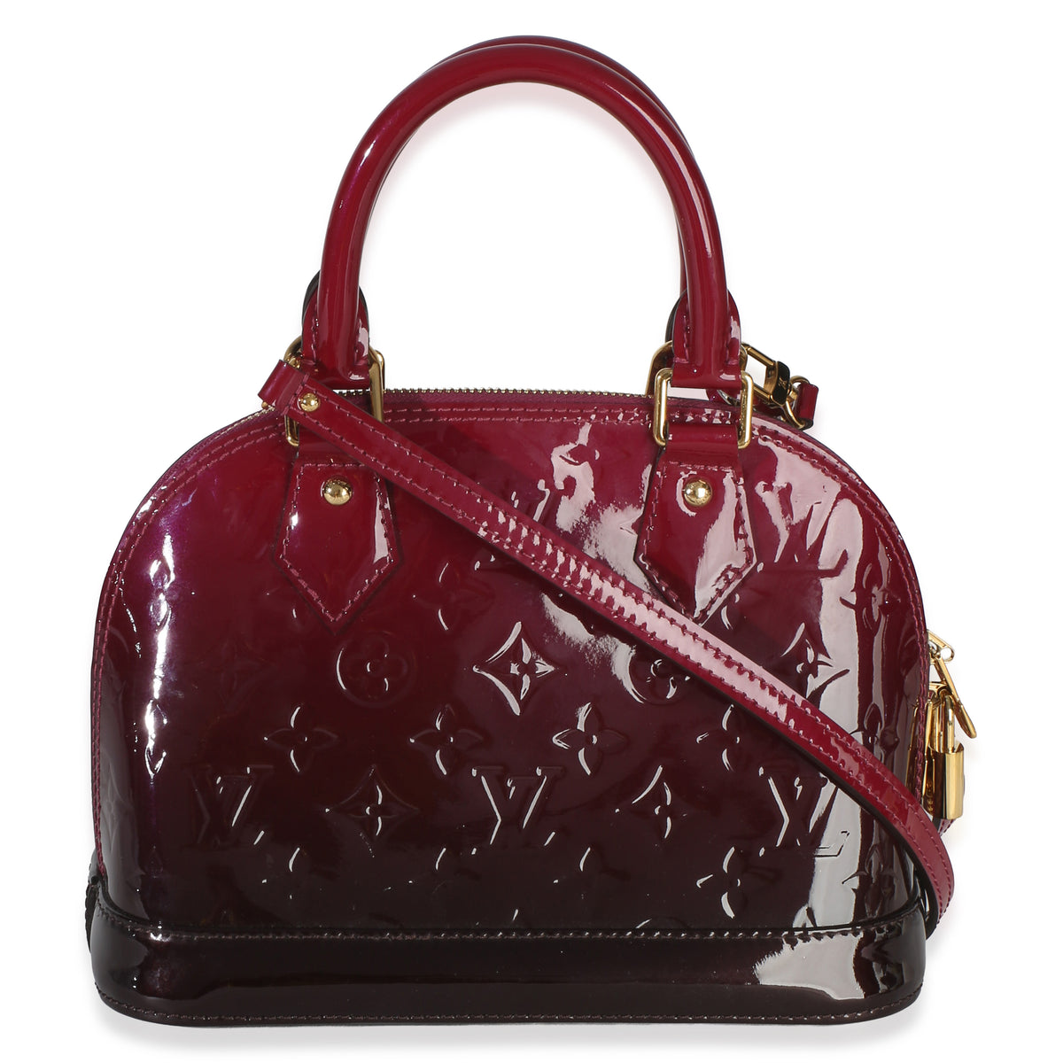 Louis Vuitton Burgundy Patent  Monogram Ombré Alma BB Handbag 4