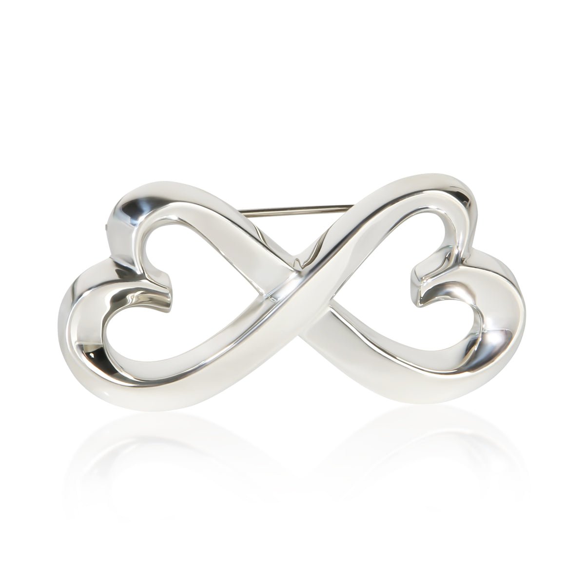 Tiffany & Co. Sterling Silver Paloma Picasso Loving Heart Brooch fv