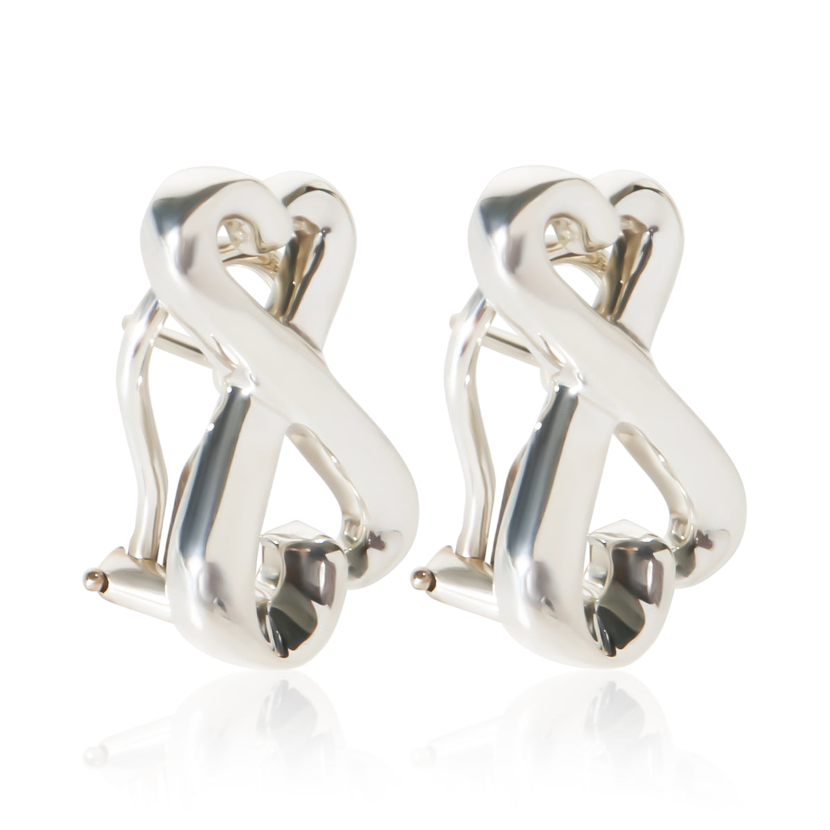 Tiffany & Co. Sterling Silver Paloma Picasso Loving Heart Earrings 2