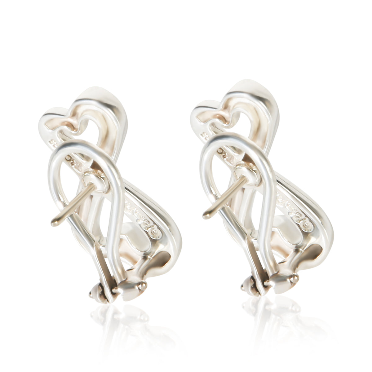 Tiffany & Co. Sterling Silver Paloma Picasso Loving Heart Earrings 3