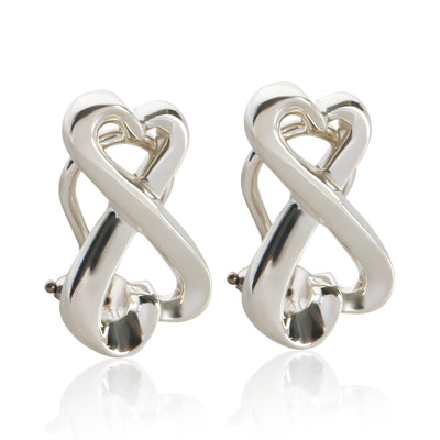 Tiffany & Co. Sterling Silver Paloma Picasso Loving Heart Earrings fv