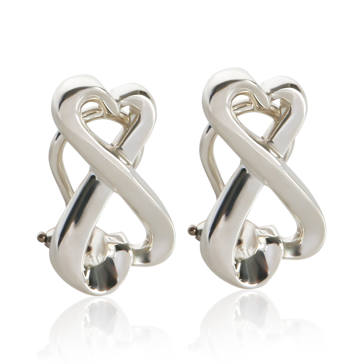 Tiffany & Co. Sterling Silver Paloma Picasso Loving Heart Earrings fv