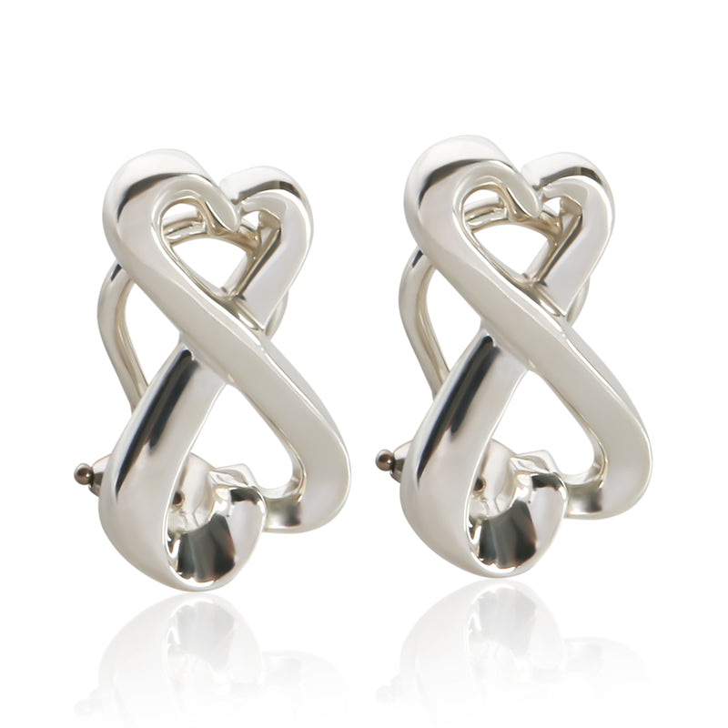 Tiffany & Co. Sterling Silver Paloma Picasso Loving Heart Earrings fv