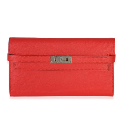 Hermès Rouge Tomate Epsom Kelly Long Wallet PHW Wallet id
