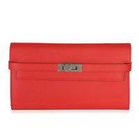Hermès Rouge Tomate Epsom Kelly Long Wallet PHW Wallet id