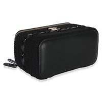 Chanel Black Quilted Lambskin Crochet Small Vanity Case With Chain Handbag 7