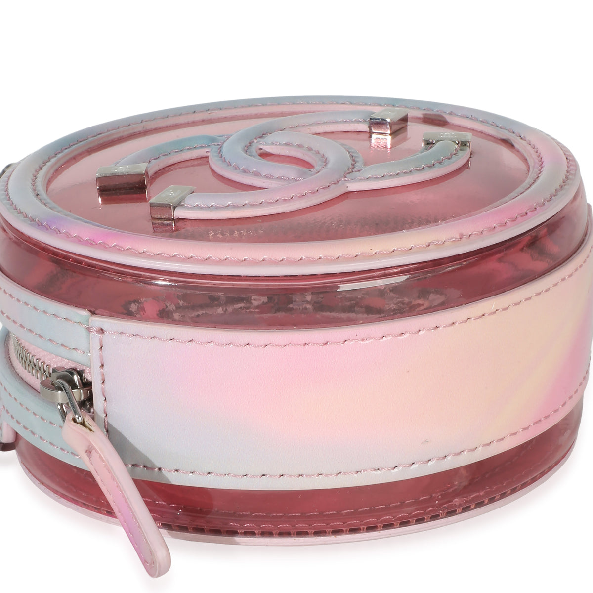 Chanel Pink Multicolor PVC Lambskin Filigree Round Clutch With Chain Handbag 6