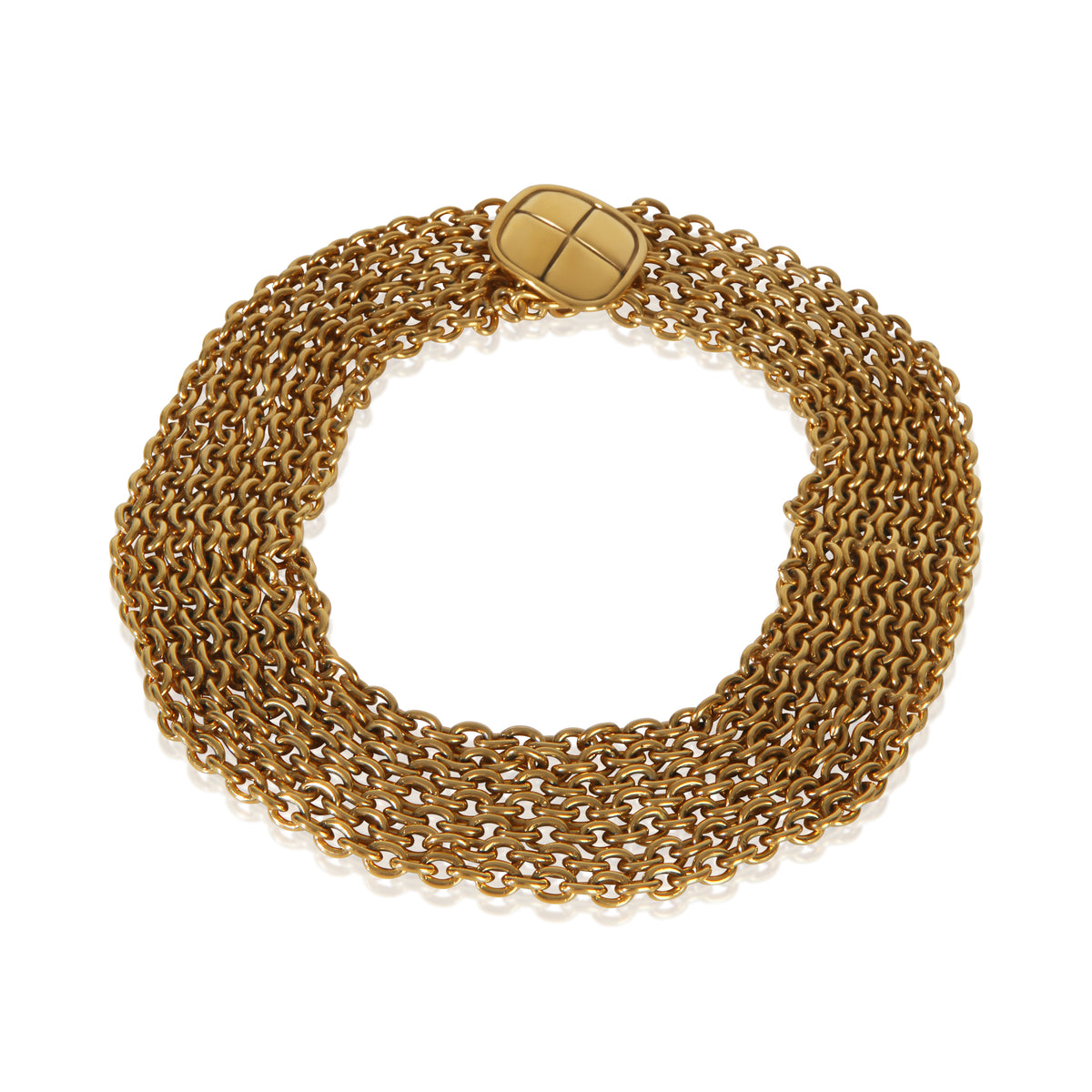 Chanel Gold Plated Vintage Matelasse Multistrand Necklace 2