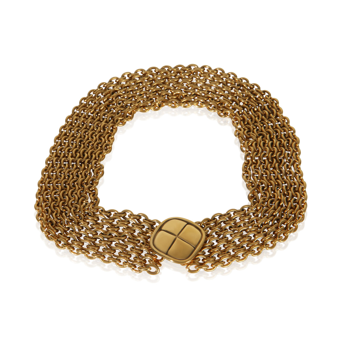 Chanel Gold Plated Vintage Matelasse Multistrand Necklace 3