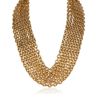 Chanel Gold Plated Vintage Matelasse Multistrand Necklace fv