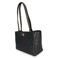 Chanel Black Quilted Calfskin Book Pocket Shopping Tote Handbag 2