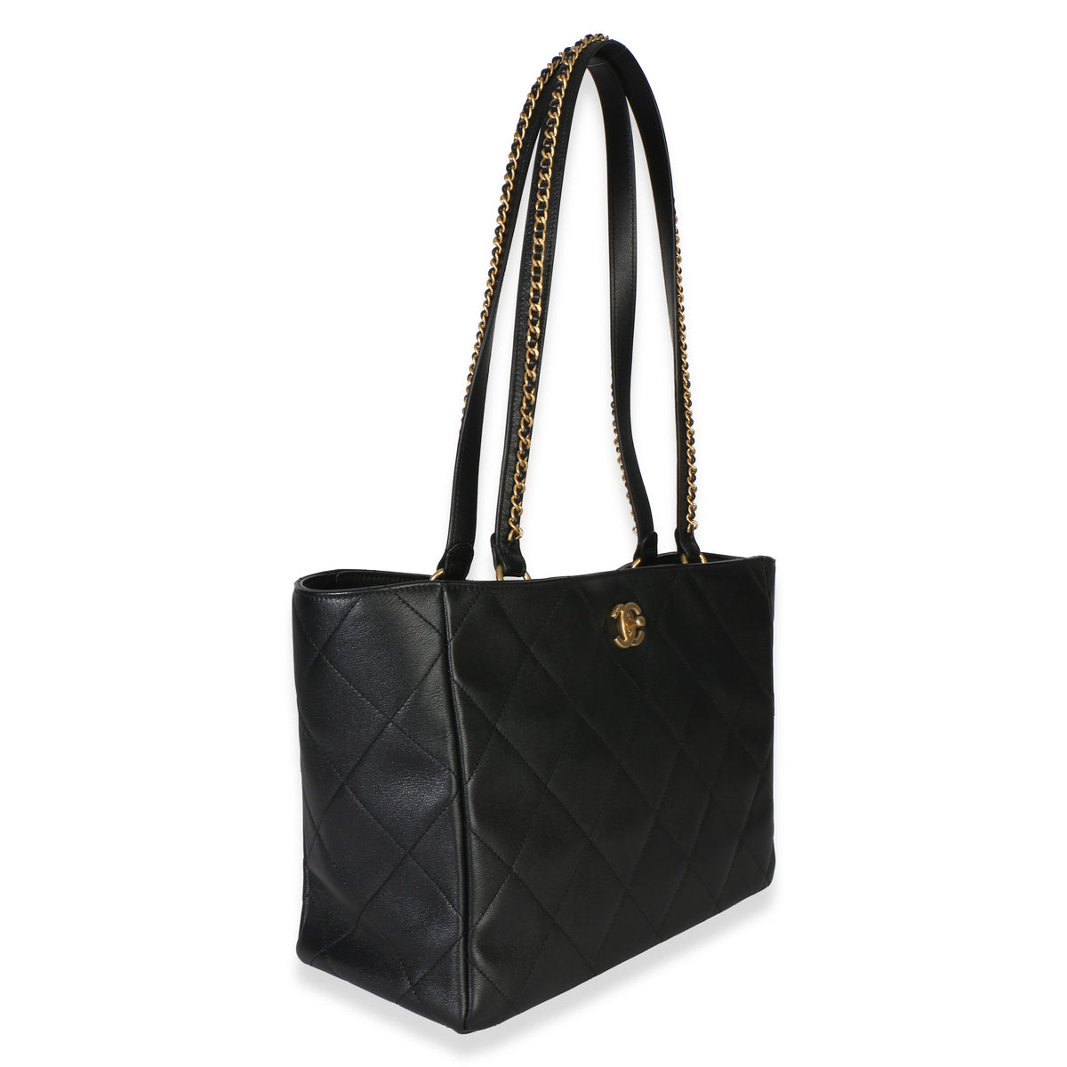 Chanel Black Quilted Calfskin Book Pocket Shopping Tote Handbag 3