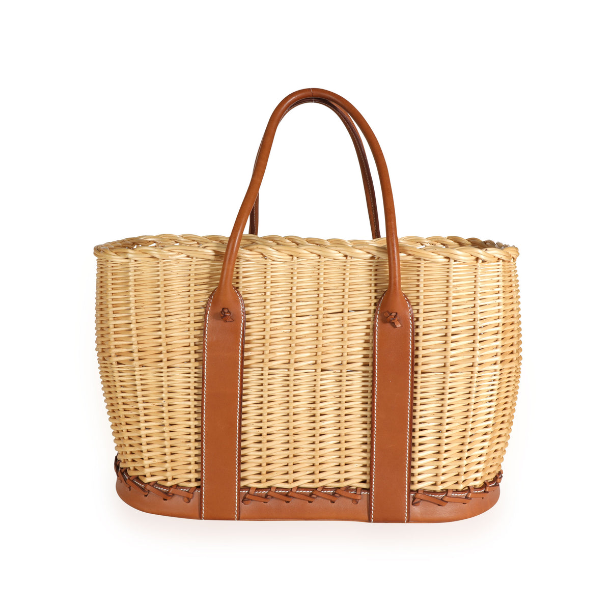 Hermès Fauve Barenia Wicker Osier Garden Party 36 Handbag pv