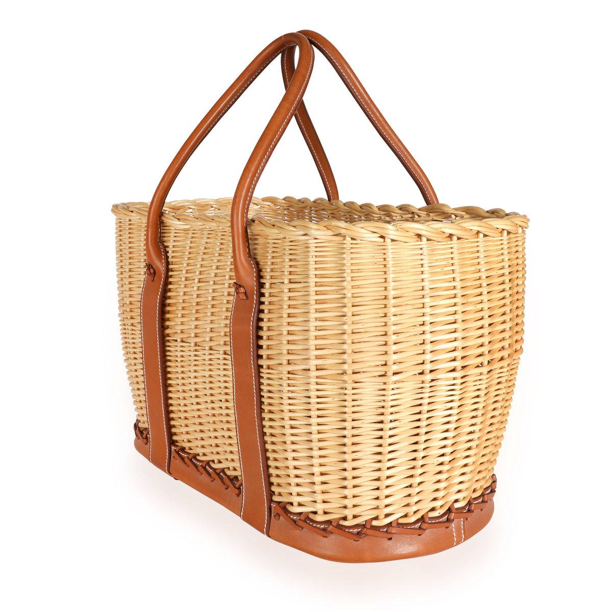Hermès Fauve Barenia Wicker Osier Garden Party 36 Handbag sv