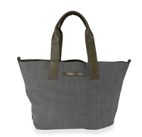 Brunello Cucinelli Olive Suede & Gray Wool Reversible Tote Handbag fv