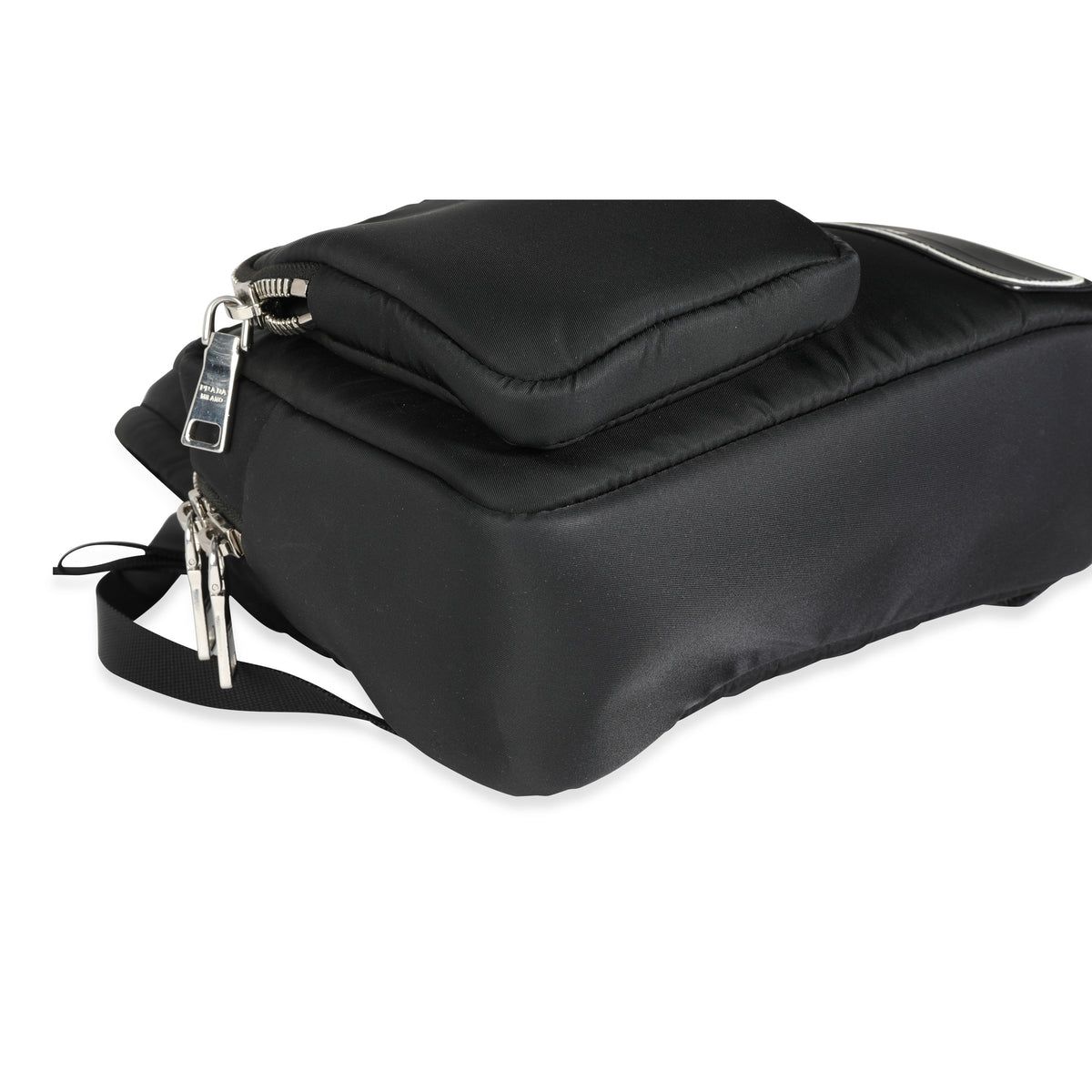Prada Black Tessuto Pocket Nylon Technical Backpack Handbag clasp