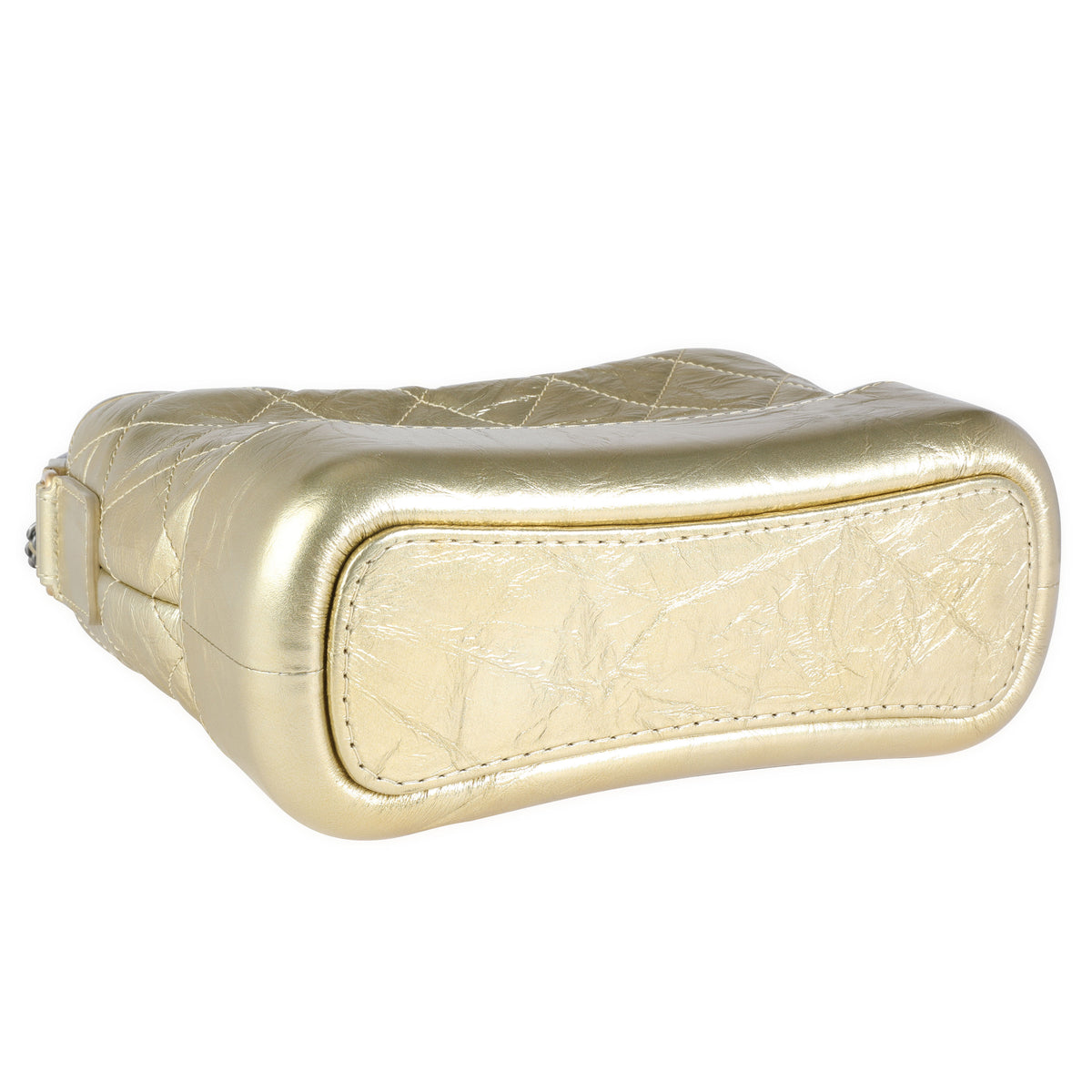 Chanel Gold Quilted Calfskin Small Gabrielle Hobo Handbag clasp