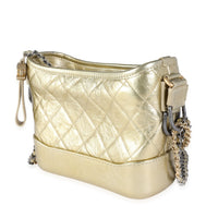 Chanel Gold Quilted Calfskin Small Gabrielle Hobo Handbag sv