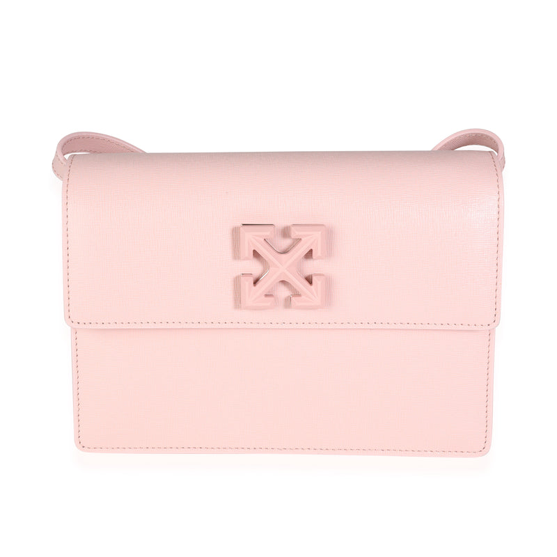Off White Pink Saffiano Leather Jitney 2.0 Crossbody Bag Handbag