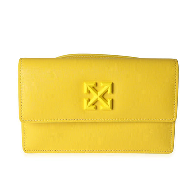 Off White Yellow Saffiano Leather Jitney 0.8 Tonal Arrow Belt Bag Handbag