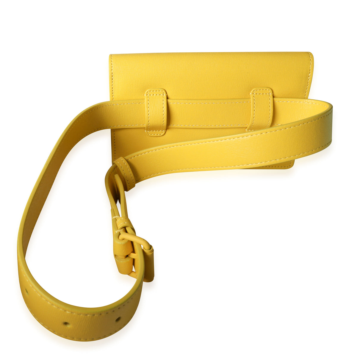 Off White Yellow Saffiano Leather Jitney 0.8 Tonal Arrow Belt Bag Handbag