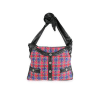Chanel Black Lambskin & Multicolor Tweed Girl Bag Handbag bv