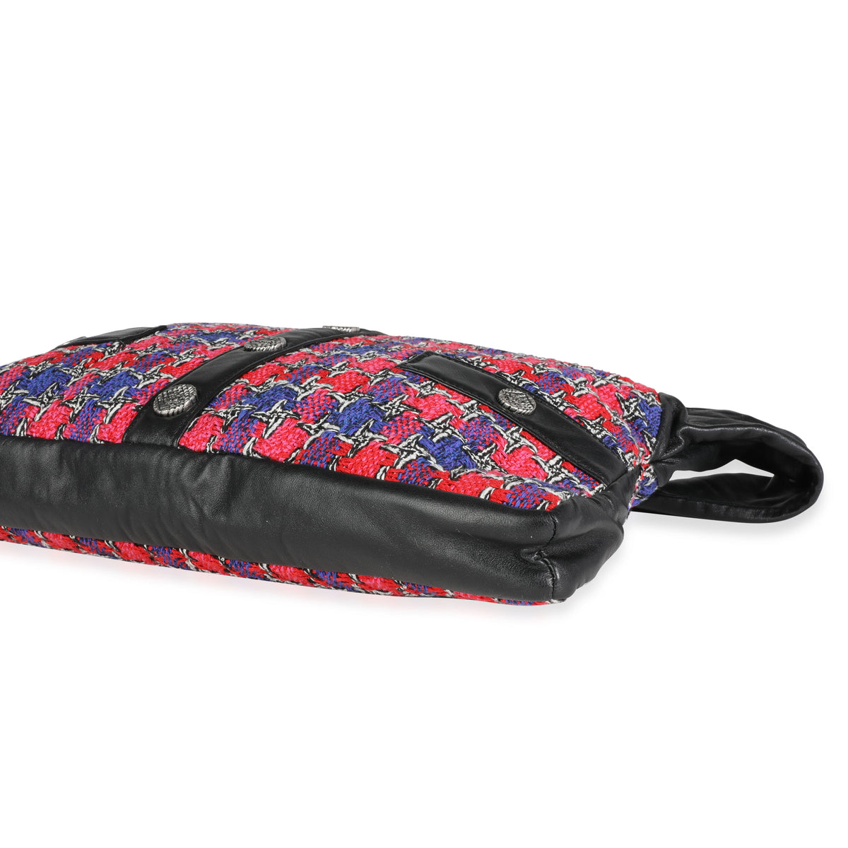 Chanel Black Lambskin & Multicolor Tweed Girl Bag Handbag clasp