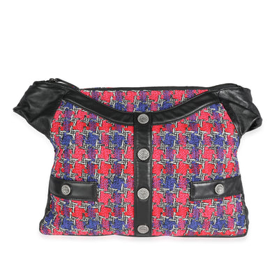 Chanel Black Lambskin & Multicolor Tweed Girl Bag Handbag fv