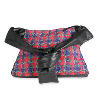 Chanel Black Lambskin & Multicolor Tweed Girl Bag Handbag pv