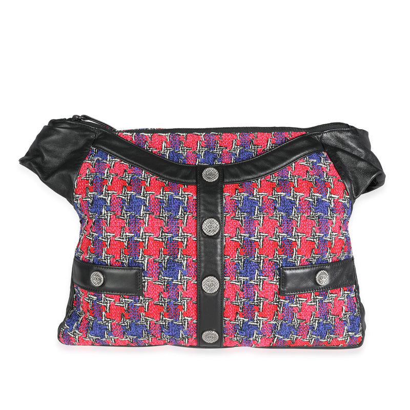 Chanel Black Lambskin & Multicolor Tweed Girl Bag Handbag